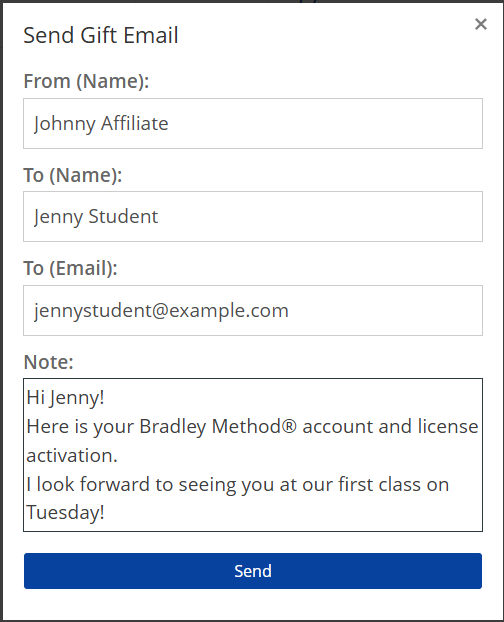 Image of message screen used to notify students of their license